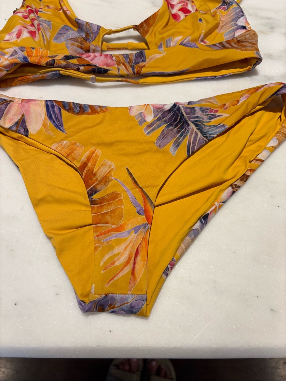 l*space Yellow Tropical Print Bikini Set - Picture 7 of 7